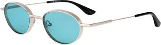 Alexander McQueen Am 0523S T-Bar Zonnebril - unisex - Zonnebrillen - Grijs - 50 MM - Nylon - Accessoires