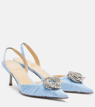 Mach & Mach Galaxy embellished satin slingback pumps