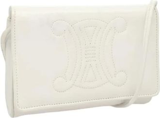 Celine Pre-owned Cross Body Bags, female, White, Size: ONE SIZE Pre-owned Vintage Shoulder Bag
