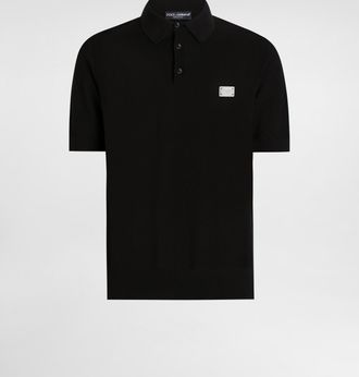 Dolce & Gabbana Cotton Polo-shirt With Logo Tag - Man Sweaters And Cardigans Black 44