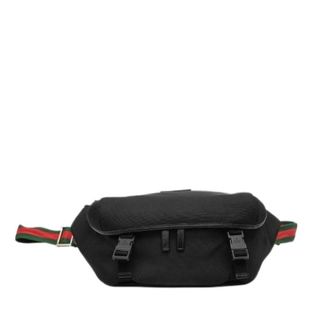 Gucci Pre-owned Shearling Line schoudertas - Heren - Vintage Heuptassen - Zwart - ONE Size - Vintage