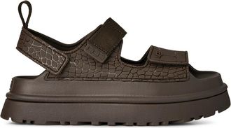 UGG Goldenglow Embossed Slide - Dames - Sandalen - Bruin - 39 EU - Polyester - Schoenen
