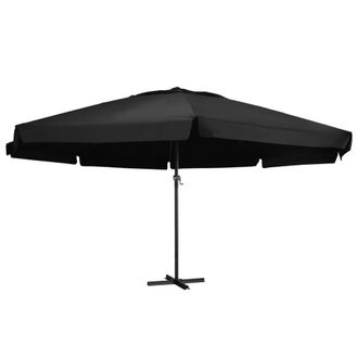 Berkfield Home Outdoor Parasol with Aluminium Pole 600 cm Black