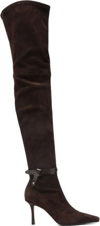 Jimmy Choo London 85mm Camie boots - women - Calf Leather/Calf Leather/Calf Suede - 37,5 - Brown