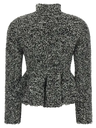 Alberta Ferretti Boucl&eacute; Virgin Wool Blend Blazer - Black