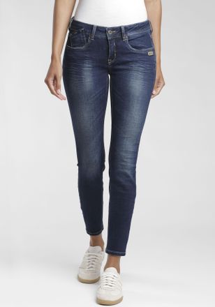 Gang Skinny-fit-Jeans GANG 94FAYE, Damen, Gr. 30, N-Gr, blau (schwarz indigo), Denim/Jeans, Obermaterial: 93% Baumwolle, 6% Polyester, 1% Elasthan, skinny 