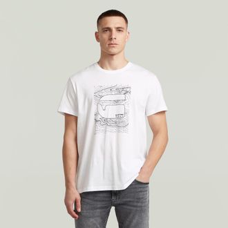 G-Star Graphic Logo T-Shirt - Wit - Heren