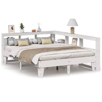 Berkfield Home Bookcase Bed without Mattress White 150x200cm Solid Wood Pine | Size: 150x200 cm
