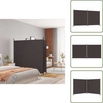 vidaXL The Living Store Divisorio a 2 Pannelli Marrone 348x180 cm in Tessuto - Divisore a 2 pannelli