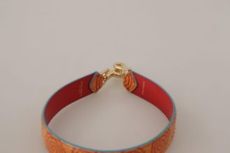 Dolce & Gabbana Embossed Swirl Leather Shoulder Bag Strap - Orange