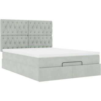 vidaXL Vidaxl - Estructura Cama Otomana Con Colchones Gris Claro 140x200cm