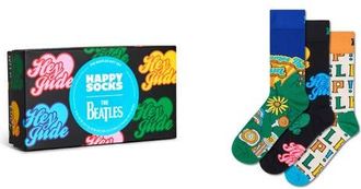Happy Socks Assorted 3-Pack The Beatles Socks Gift Box in Black at Nordstrom, Size 41-46