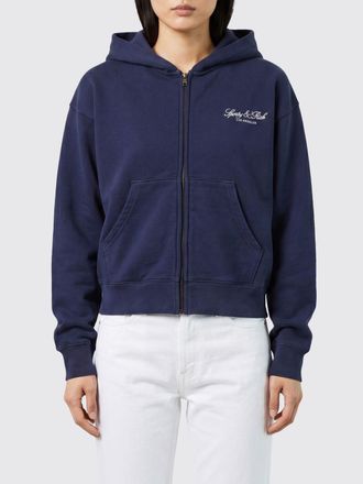 Sporty & Rich Felpa con cappuccio in cotone con logo ricamato