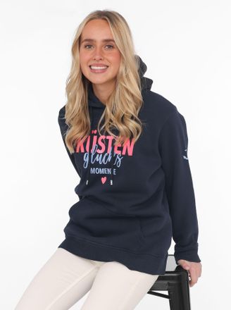 Zwillingsherz Sweatshirt gestickter Schriftzug vorn und hinten, Kapuze, Langarm, Kängurutasche