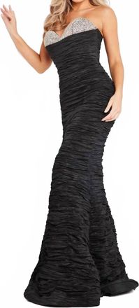 Jovani Strapless Mermaid Formal Gown In Black