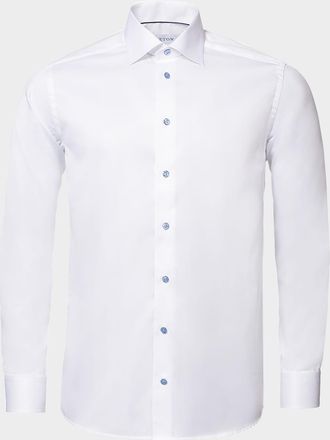 Eton Mens Slim Fit Twill Dress Shirt