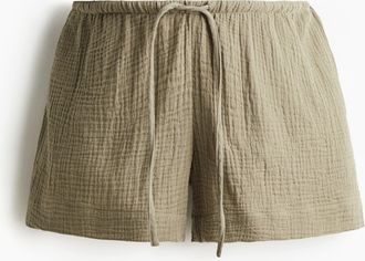 H&M MAMA Musselin-Shorts mit Kordelzug - Green