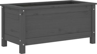 vidaXL Vidaxl - Jardinera Madera Maciza De Pino Gris 82,5x40x39 Cm