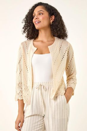 Roman Pointelle Knit Cardigan