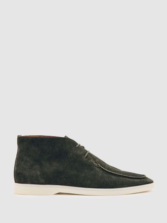 Reiss Forest Green Suede Lace-up Chukka Boots, X15