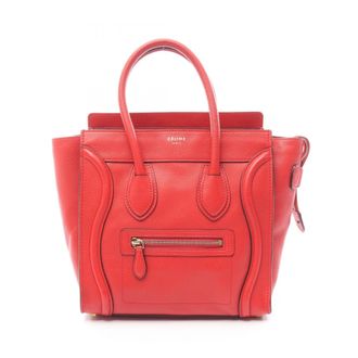 Celine Red Color Leather Handbag Tote Bag (Pre-Owned)