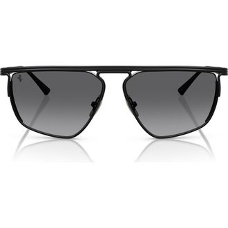 Ferrari 59mm Polarized Gradient Irregular Sunglasses in Black /Grey Gradient Polar at Nordstrom