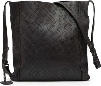 Bottega Veneta Pre-owned Cross Body Bags, female, Black, Size: ONE SIZE Pre-owned Vintage Woven Leather Crossbody Bag