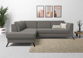Sit&more Ecksofa »Olsen L-Form« inklusive Sitztiefenverstellung, wahlweise mit Bettfunktion, 15cm hoch