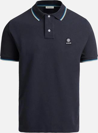 Sandbanks Mens Sandbanks Tipped Badge Pique Polo Shirt Anthracite - Black - Size: 40