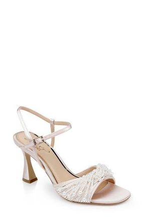 Badgley Mischka Fanny Ankle Strap Sandal in Champagne Satin at Nordstrom Rack, Size 9.5