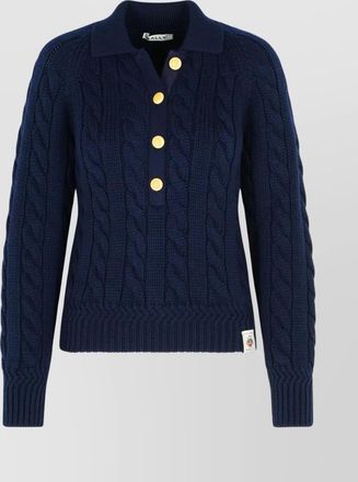 Bally merino wool sweater with cable knit design
