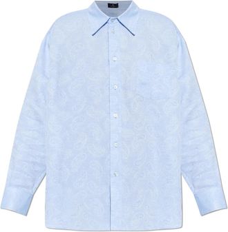 Etro Shirt Met Zak - Dames - Overhemden - Blauw - XS - Katoen - Overhemden