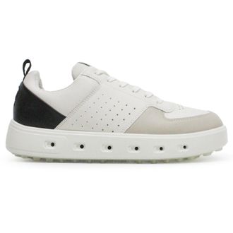 Ecco Ecco Golf Street 720 Full Grain Leather Mens Fashion Trainers - White Black Gravel - Size:UK 10.5-11