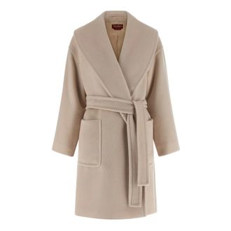 Max Mara Dames, Mantels, Beige, Maat: S Viscose