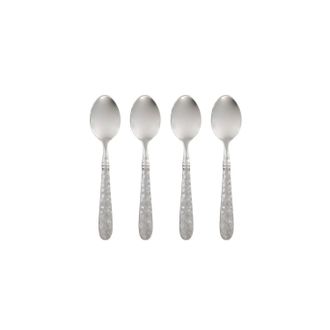 Vietri Martellato Demitasse Spoons - Set Of 4 In Silver