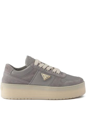 Prada Downtown Bold suede platform sneakers - Grey