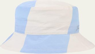 Jacquemus Mens Bicolor Logo Nylon Bucket Hat