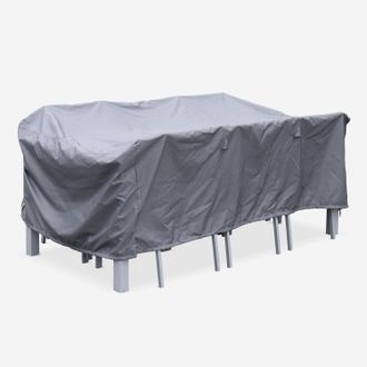 Sweeek Sweeek - Funda Protectora Para La Mesa De Jard&iacute;n, Philadelphie / Capua, Gris Oscuro, 202x124x69 Cm