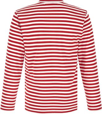 Comme Des Gar&ccedil;ons Red and White Striped T-Shirt - Red