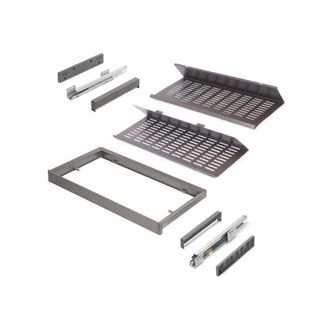 Emuca Emuca Kit De Caj&oacute;n Zapatero Extra&iacute;ble Para Armarios Quartz, Regulable, M&oacute;dulo 800mm, Acero, Aluminio Y Pl&aacute;stico, Titanio