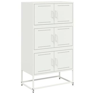Berkfield Home Sideboard White 68.5x38.5x123.5 cm Steel