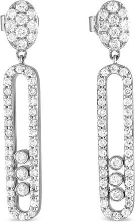 Luxury Bazaar Orecchini in oro bianco 14 carati con diamanti - Argento