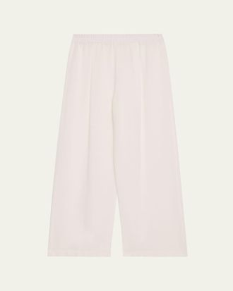 Michael Kors Wide-Leg Linen Crepe Gauze Pants