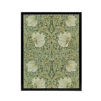Artery8 William Morris Pimpernel Floral Pattern Framed Canvas Wall Art Print in Green | Size: W24 x H32
