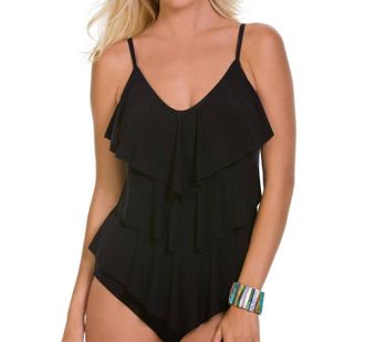 Magic Suit By Miraclesuit Rita Triple Tier Tankini Top In Black