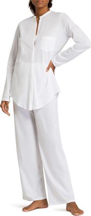 Hanro Cotton Deluxe Pajamas in 101 - White at Nordstrom, Size X-Small
