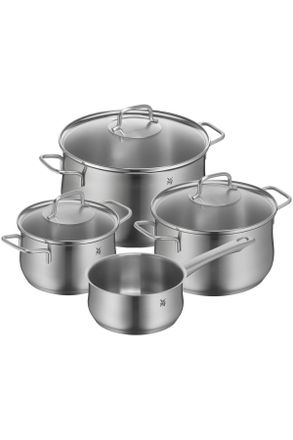 WMF Kochtopfset, Edelstahlfarben, Metall, 4-teilig, 16 cm,20 cm, 2 l,3,7 l,6,5 l,1,5 l, 29.5x20x57 cm, Kochgeschirr, T&ouml;pfe, Topfsets