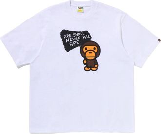 A Bathing Ape Baby Milo Graphic Relaxed Fit T-Shirt White 0ZXTEMX30210RWHX