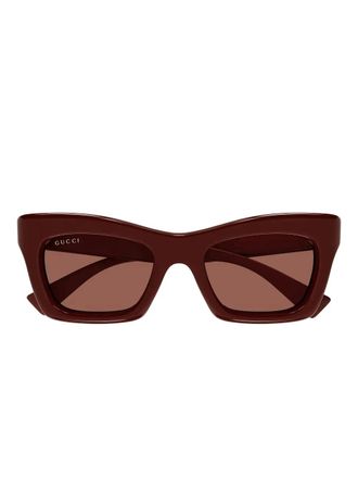 Gucci square full-rim sunglasses - Brown
