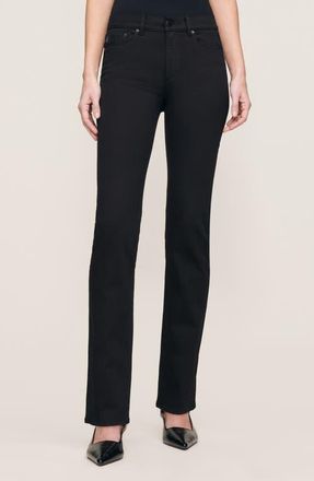 DL1961 Mara Instasculpt Straight Mid Rise Jeans in Black at Nordstrom, Size 23